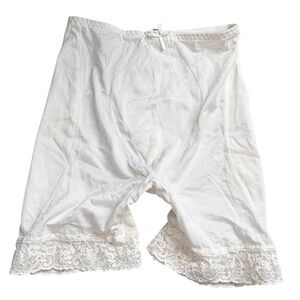 Vintage Bloomers Bali White Lace Trim Shapewear Shorts High Waist Size XS 29/30